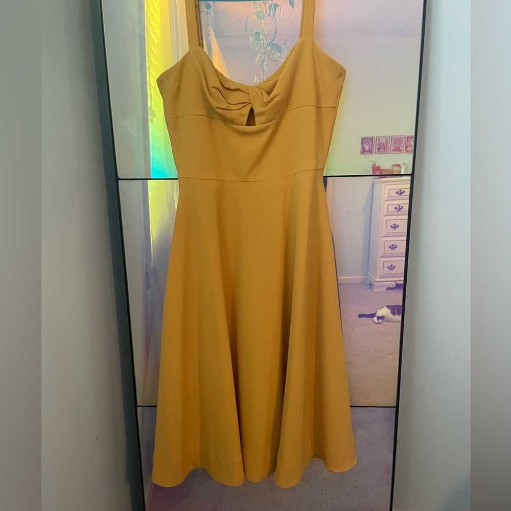 Dress the Population Mustard Dress